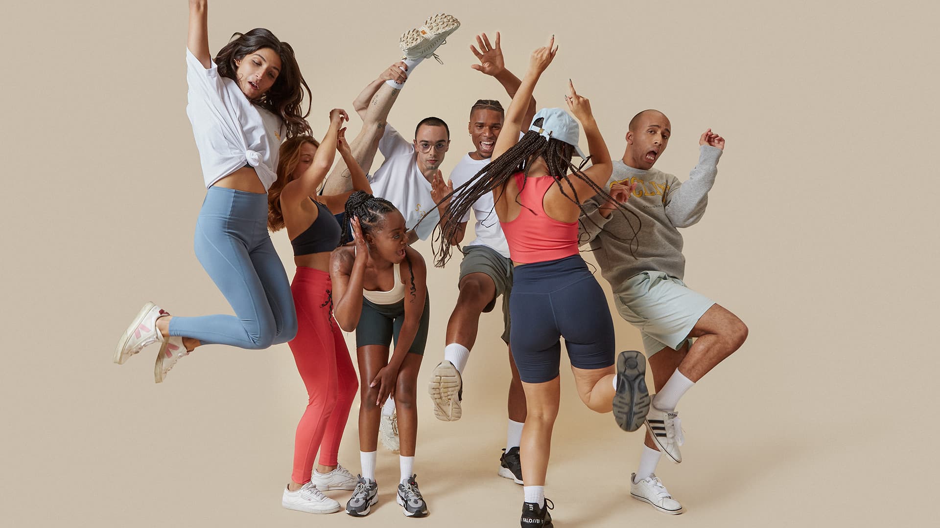 Indoor cycling studio with ambient lighting